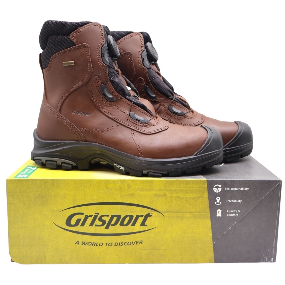 Grisport BOA Constructor Safety Boots Mens 10.5 Brown Leather Waterproof Vibram